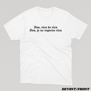I REGRET NOTHING boyfriend cut t-shirt
