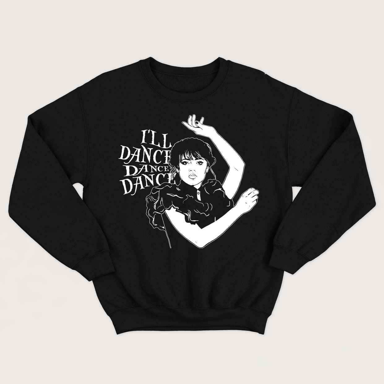 WEDNESDAY ADDAMS I'LL DANCE DANCE DANCE crewneck vintage unisex - tamelo boutique