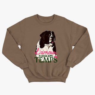 L'AMOUR A PRIS SON TEMPS crewneck vintage unisexe