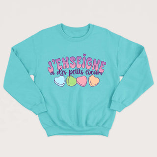 I TEACH LITTLE HEARTS unisex crewneck