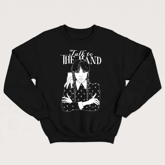 WEDNESDAY ADDAMS TALK TO THE HAND vintage unisex crewneck - tamelo boutique