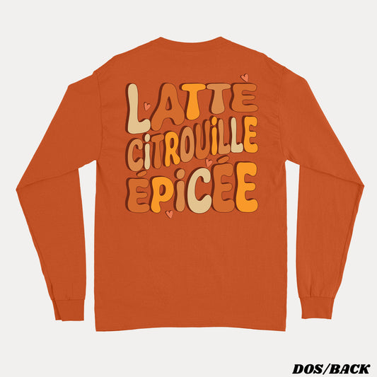 LATTÉ CITOUILLE ÉPICÉE longsleeve unisexe - tamelo boutique