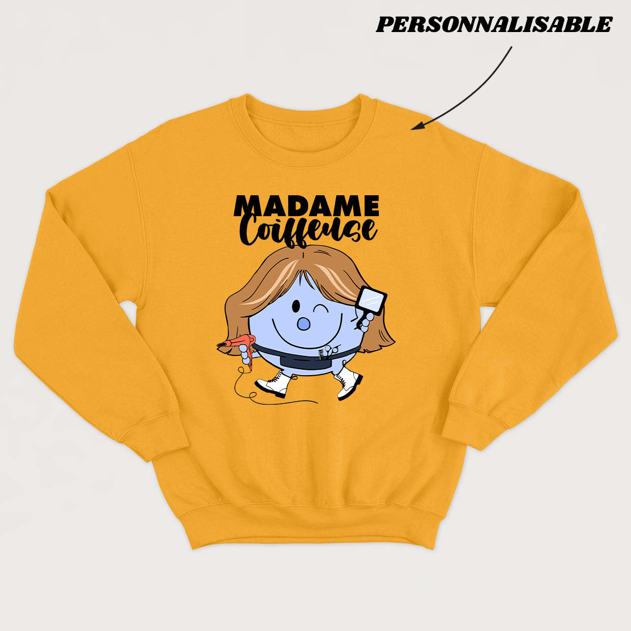 MADAME *COIFFEUSE* crewneck unisexe personnalisable - tamelo boutique