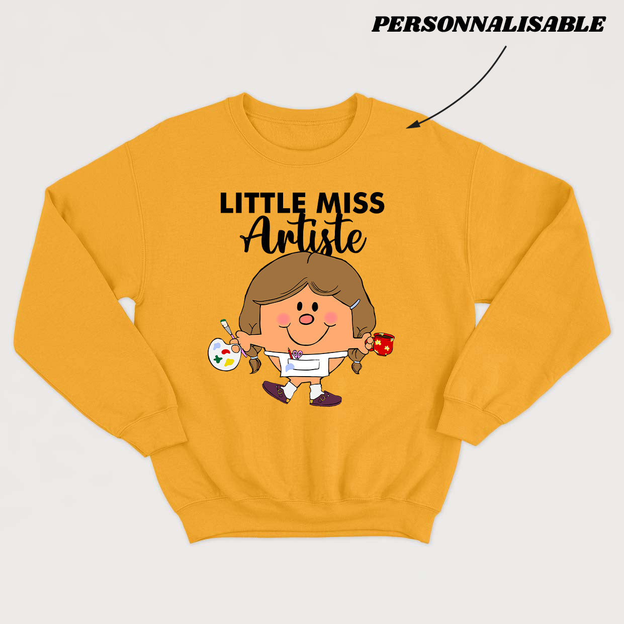 LITTLE MISS ARTISTE crewneck unisexe personnalisable - tamelo boutique