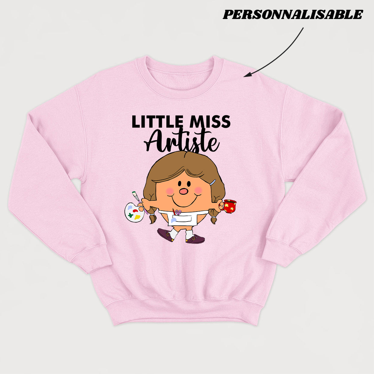 LITTLE MISS ARTISTE crewneck unisexe personnalisable - tamelo boutique