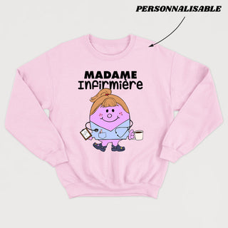 MADAME *PERSONNEL DE LA SANTÉ* crewneck unisexe personnalisable - tamelo boutique