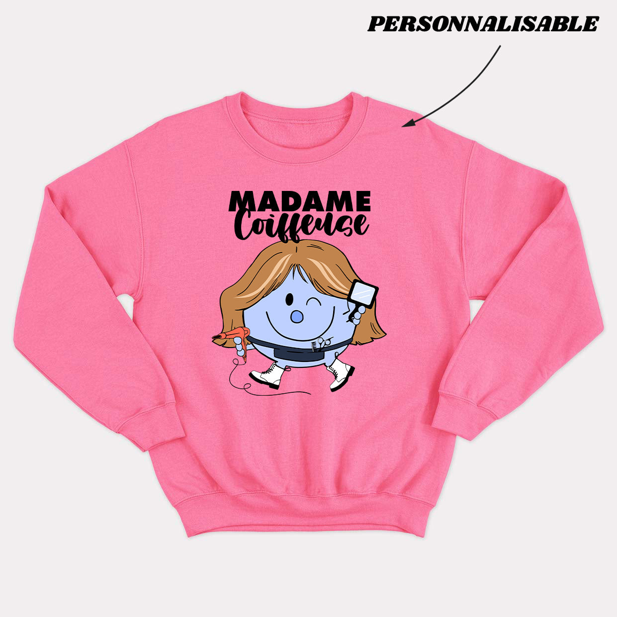 MADAME *COIFFEUSE* crewneck unisexe personnalisable - tamelo boutique