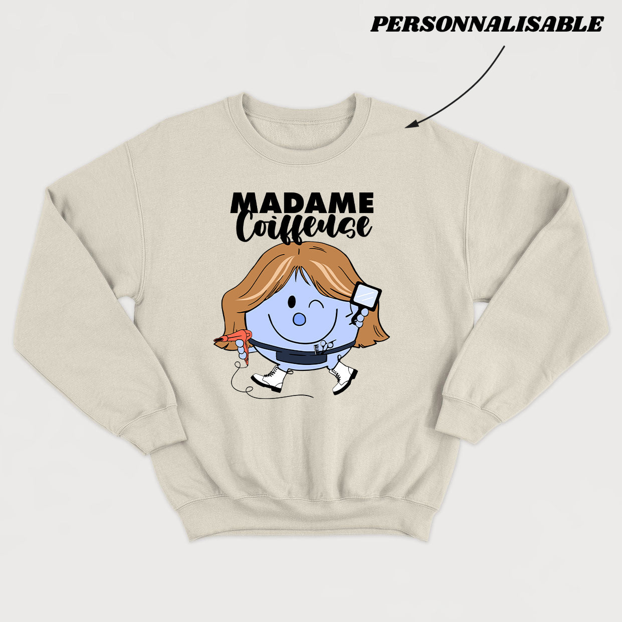 MADAME *COIFFEUSE* crewneck unisexe personnalisable - tamelo boutique