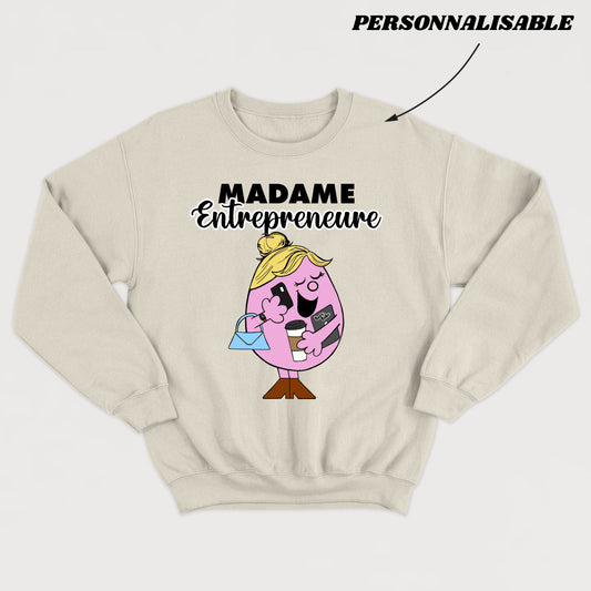 MADAME *ENTREPRENEURE* crewneck unisexe personnalisable - tamelo boutique