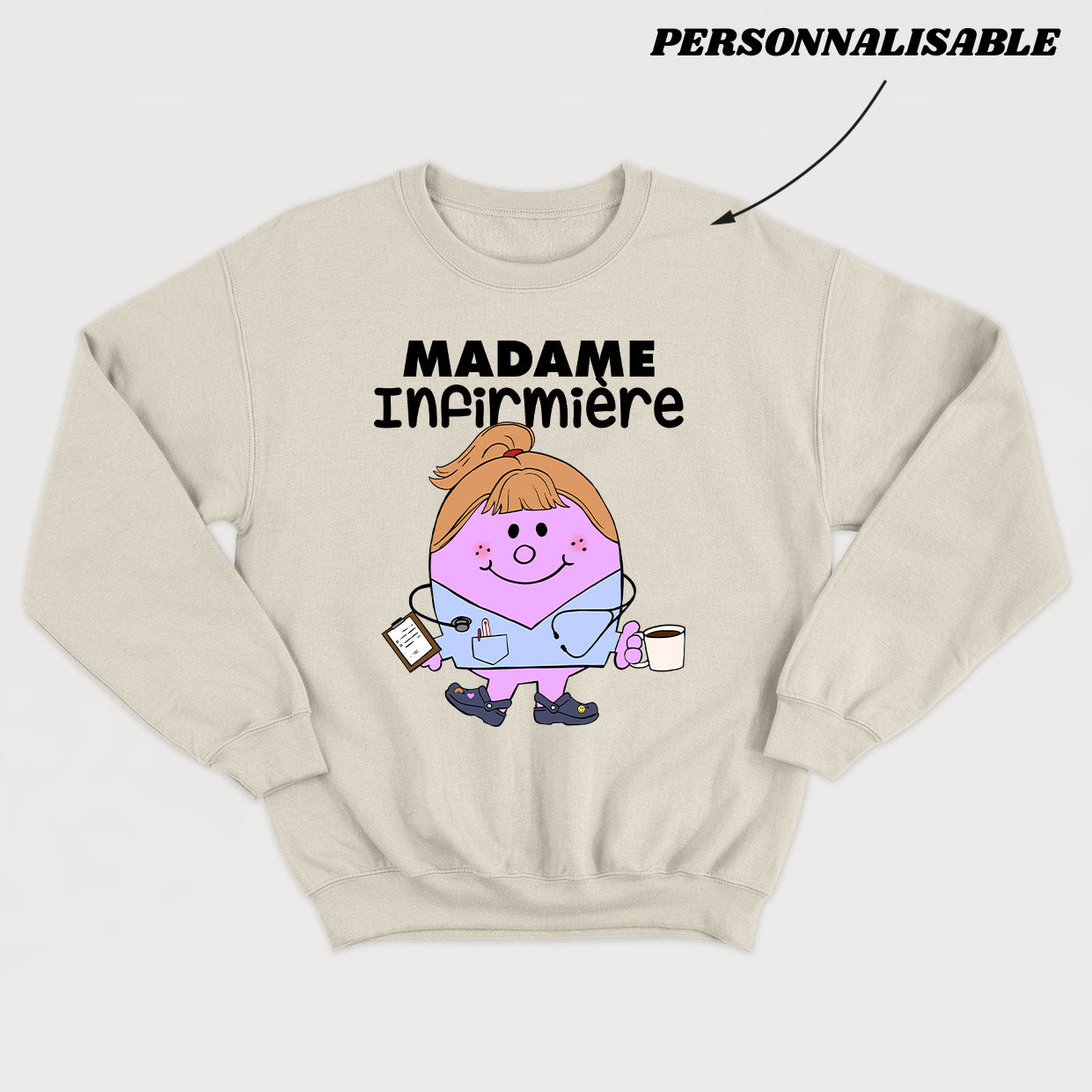 MADAME *PERSONNEL DE LA SANTÉ* crewneck unisexe personnalisable - tamelo boutique