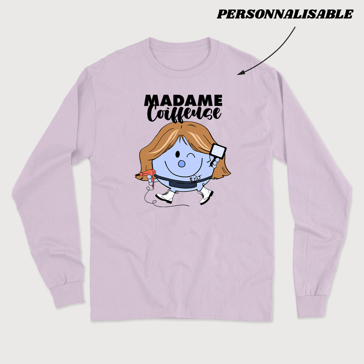 MADAME COIFFEUSE longsleeve unisexe personnalisable - tamelo boutique