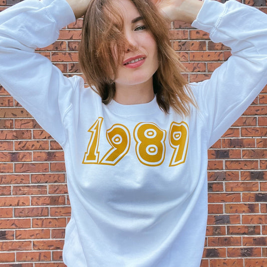 Crewneck ANNÉE DE NAISSANCE (à personnaliser) BLANC - Incognito par Tamélo